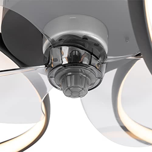Qazqa mandy - LED Dimmable Ventilateur de plafond variateur inclus - 1 lumière - Ø 55 cm - Noir - Design - éclairage intérieur - Salon I Chambre I Cuisine I Salle à manger