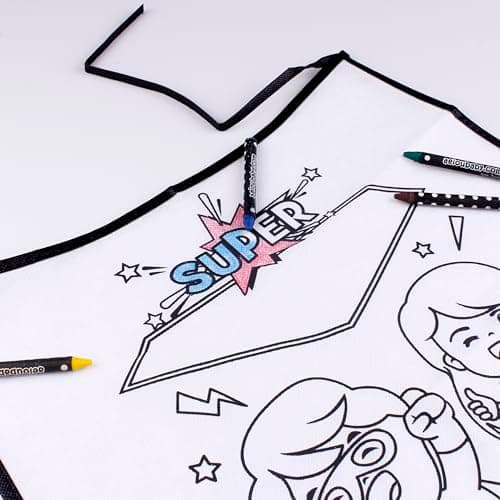 PACK SUPER-HÉROS À COLORIER Ensemble de 10 Sacs Individuels avec Cape, Masque, Bracelet, 5 Crayons et Ballon | Kit de Coloriage Non-Tissé pour Enfants | Cadeau d'Anniversaire et Fêtes Infantiles