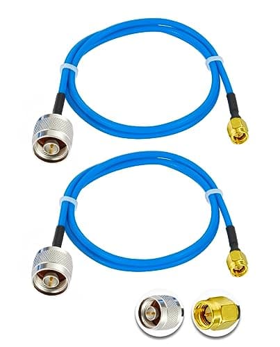 Vecys 2PCS SMA Mâle vers N Type Mâle Câble Coaxial RF N Type Câble Coaxial RF Pigtail 20" /50CM RG405 SMA Mâle 50 Ohm Câble D'extension à Faible Perte