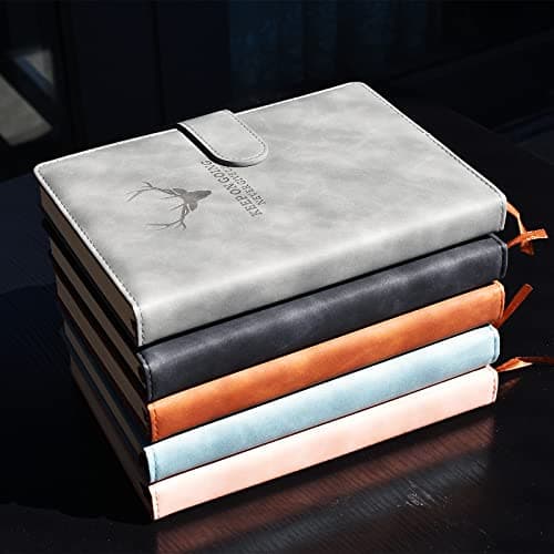 Carnet de Notes Classique Papier à Rayures - Journal Couverture Rigide, 8,3 "× 5,7", 360 pages,Parfait pour le bureau Accueil École Rédaction professionnelle et prise de notes(Brun)