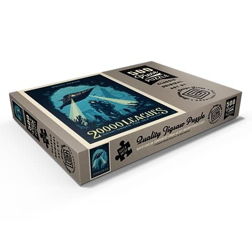 MyPuzzle 20 000 Lieues sous Les Mers : Jules Verne, Affiche Vintage - Premium 500 Pièces Puzzle - Collection spéciale MyPuzzle de Anderson Design Group
