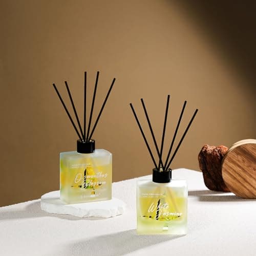Aroma Naturals Diffuseur de roseaux 100 ML, Parfum d'intérieur Longue durée, Diffuseurs de roseaux Coffret Cadeau pour Femme, Fleur d'Osmanthus