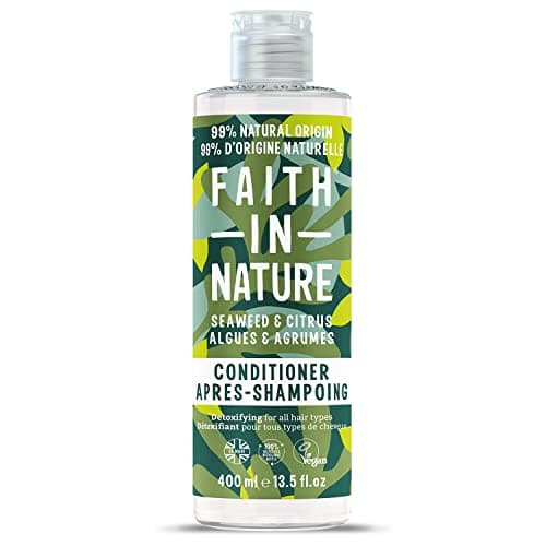 Après-Shampooing Naturel aux Algues & Agrumes Faith In Nature, Détoxifiant, Vegan & Cruelty Free, Sans Parabènes & SLES, Pour Tout Type de Cheveux, 400ml