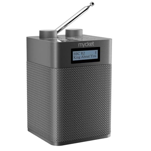 Mycket Radio Numérique Radio et FM Dab/Dab+, Radio Numérique Portable avec Bluetooth 5.0, USB Rechargeable, 80 Stations Préréglées, Prise Casque, Ecran LCD pour Salon, Bureau, Cuisine, Jardin