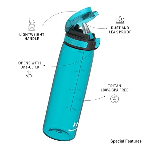 Super Sparrow Gourde 1L - Bouteille d'eau sans BPA - Gourde Sport Pour École, Plein Air
