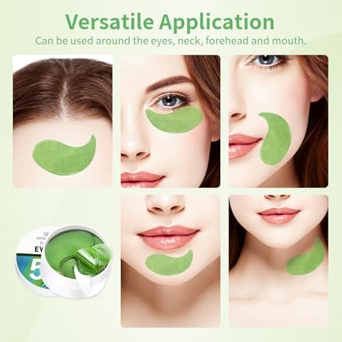 Patch Yeux, 60 Pièces Coussinets pour Les Yeux, Humidité de l’acide Hyaluronique pour Les Cernes, à l’Extrait d’Algues Patchs pour Les Yeux, Soins des Yeux pour Femme