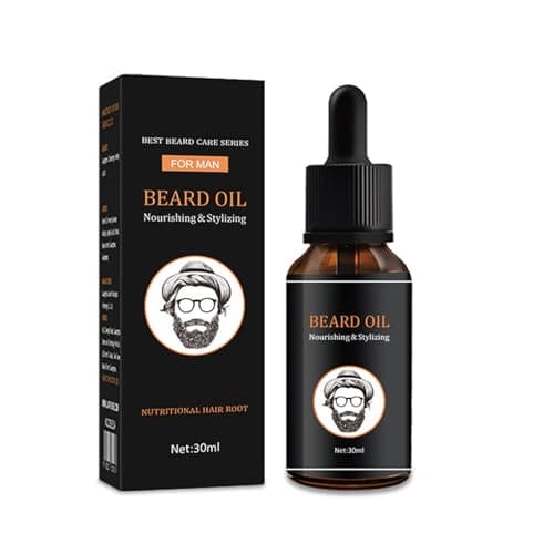 Pemarlis Huile Stimulante pour Barbe et Moustache,Huile végétalienne pour barbe,Soin naturel de barbe pour homme,Hommes Sérum De Croissance De Barbe Stimuler La Croissance, 30ML