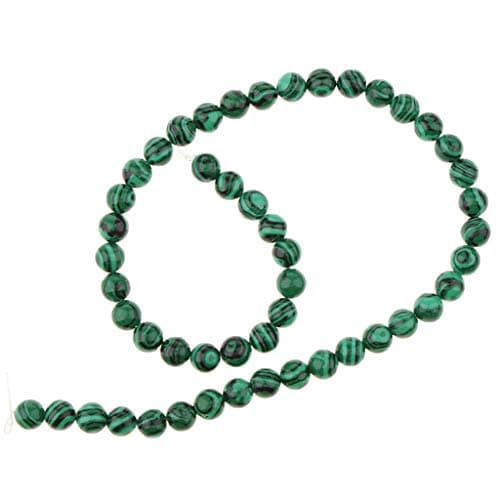 Harilla Perles Rondes Brin Malachite Pierres Perles Rondes Charmes pour la Fabrication de Bijoux DIY, 8mm