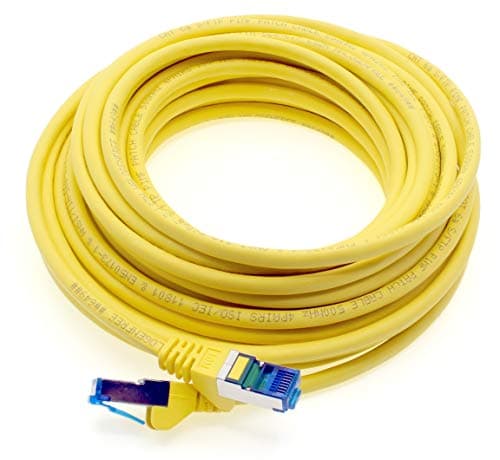 10m - CAT6a - câble réseau jaune - 10 pièces Câble patch CAT 6 A 10000 Mbit s SFTP PIMF 500 MHz compatible avec routeur commutateur Internet DSL CAT5 CAT6 CAT7