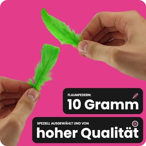 Netuno 150 Plumes décoratives Vertes 10g Plumes duveteuses décoratives Plumes d'oiseaux Plumes Naturelles pour Loisirs créatifs DIY Bricolage décorations de fêtes Attrape-rêves Fabrication de Masques