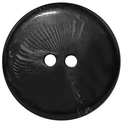 AERZETIX - C57141 - Lot de 10 Boutons à coudre ronds à lamelles intégrées 44L L44 Ø28x4 mm à 2 trous - couleur noir - en plastique - ouverture 2.5 mm - pour mercerie couture vêtement tricot décoration