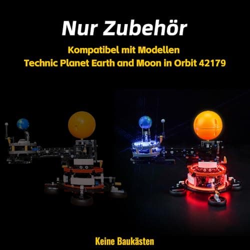 Kit d'éclairage LED pour Lego 42179 Planète Terre et Lune en Orbit Building (Pas de Lego), kit d'éclairage décoratif pour Lego Technic Soleil, Terre, Lune