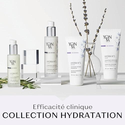 Hydra N°1 Fluide Yonka 50ml - Hydratant Matifiant Peau Normale à Grasse Déshydratée - Hydratation Profonde Longue Durée sans Brillance - Effet Mat