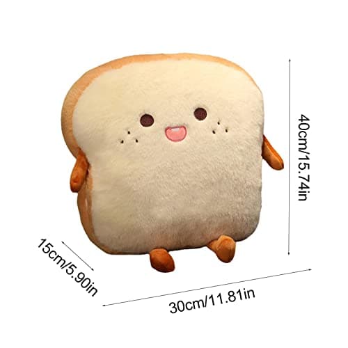 TAOLE Oreiller De Pa-in Tranché | Oreiller De Pa-in Farci en Peluche Lavable en Machine | Peluche Douce Et Confortable | Adeau pour Filles Et Garçons | Décor À La Maison Mignon Chauffe-Mains Cadeau