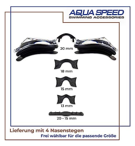 Aqua Speed ® Lumina, Lunettes de Natation avec dioptries de -1,5 à -8,0 / UVA/UVB de 100%, Hauteur:-3.5;Model:Lumina/Noir/Non teinté
