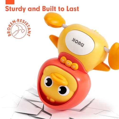 hahaland Jouet Bebe 1 an Canard Qui Marche Bebe, Jouet Bebe 6 Mois Jouets Musicaux avec Musique & Lumière, Jeux Montessori 1 an Jouet Enfant 1 2 Ans Cadeau Enfant 1 2 Ans Garcon Fille