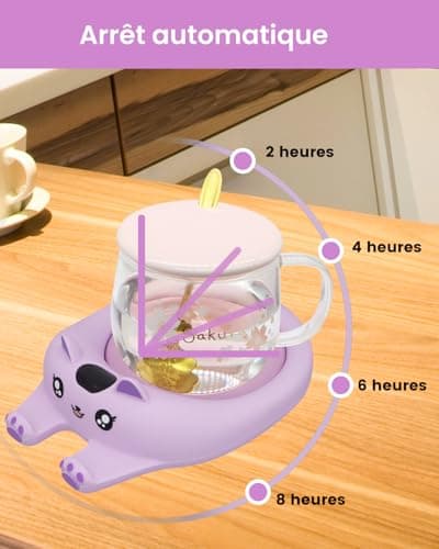 Chauffe Tasse, Chauffe café pour Bureau, Chauffe-Tasse à café, arrêt Automatique, Chauffe-Bougie Intelligent avec 3 réglages de température, Chauffe-Boisson électrique