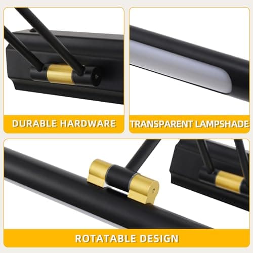 TYhogar Applique murale LED Lampe de salle de bain 12W 57CM Lumière picturale Lampe de salle de bain Éclairage intérieur Lampe de vestiaire Peinture à l'huile Lumière de maquillage 4000K IP44