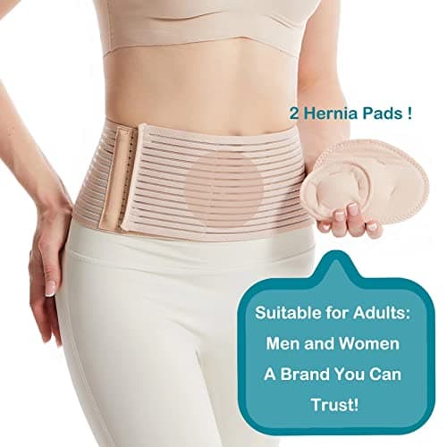 Hernie ombilicale | hernie abdominale pour hommes et femmes | attache de hernie ombilicale avec 2 coussins de compression de hernie | sangles de soutien ventrales, suprastriques et postopératoires