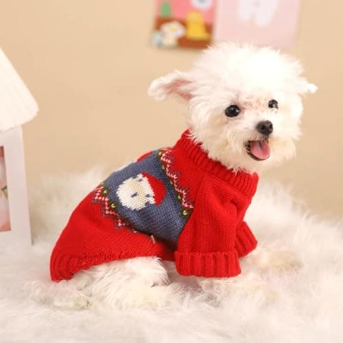Pull de Noël pour Chien Pull-Overs pour Chiens, Déguisements de Noël Chien et Chat, Sweat pour Chien Pull Polaire Chien, Chaud et Léger, Texture Douce, élastique Facile à Porter, Couleurs Vives