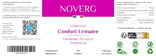 Confort Urinaire Femmes | Prévention des troubles Urinaires | Protection de la Flore Intime | Cranberry, Piloselle, D-Mannose | Vegan | 60 Gélules | Cure de 30 Jours | Fabriqué en France