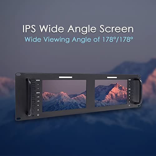 D71 Dual 7 inch 3RU Broadcast IPS 1280x800 HD LCD Rack Mount Monitor 3G SDI HDMI AV entrée et Sortie