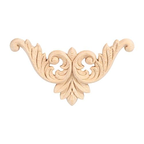 Moulure Decorative Bois,4PCS Bois Caoutchouc Sculpté Coin Onlay Applique Meubles Forme De Fleur Non Peint 8 X 8cm pour Le Mur,Les Portes,Les Armoires,Les Fenêtres Ou Les Miroirs(8 * 8)