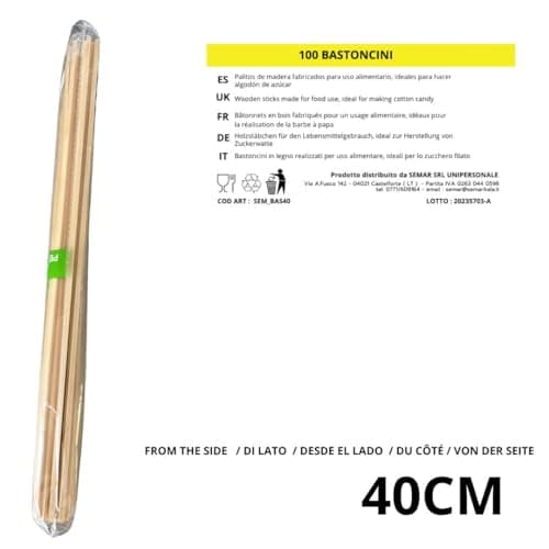 Bâtonnets pour la barbe à papa 40 cm x 0,4 cm | 200 pièces