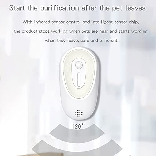 Holzsammlung Désodorisant Litière pour Chat, Désodorisant Marche/Arrêt Automatique, Boîtes à Litière pour Animaux de Compagnie Machine à Enlever les Odeurs, Éliminateur d'odeurs Rechargeable USB