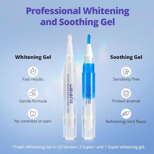 Ualans Kit Blanchiment Dentaire, Blanchiment des Dents Professionnel avec 32X Lamp Bleu et Rouge, 3 Gel Blanchissant, Gel Apaisant, Sans Sensibilité, Dents Blanches à Domicile en 10 Minutes
