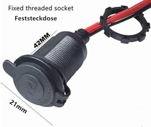 Dongge Rallonge de prise allume-cigare 3m 2.5mm2 20A. Adaptateur de prise allume-cigare fixable avec bornes de batterie 12V / 24V, facile à installer.