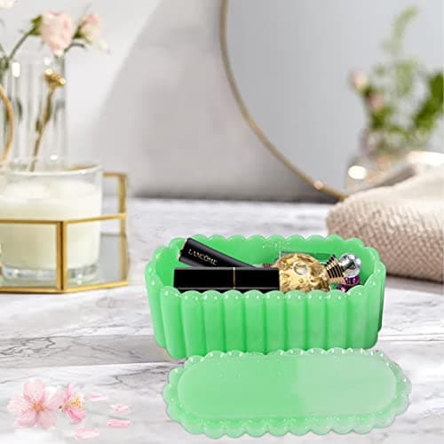 Voyyphixa Moule Boite Resine Epoxy Ovale, Moule Silicone Boite a Mouchoirs avec Couvercle Moulage Moule de Coulée Boîtes à Bijoux Rangement pour décoration de la Maison (Rectangle)
