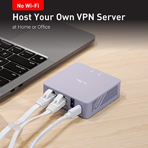 GL.iNet MT2500 (Brume 2) Mini passerelle VPN, Bureau à Domicile et Travail à Distance, Serveur et Client VPN pour la Maison et Le Bureau, Cascade VPN,WAN 2.5G, *Pas de WiFi* (Plastique ABS)