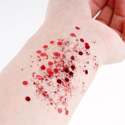 50g Poudre à Paillettes Rouge Peinture Pailletée Fines Scintillant en PET Accessoire Loisirs Créatif Décoration Maquillage Ongles Nail Bricolage Artisanat Carte pour Fête Noël Mariage Anniversaire