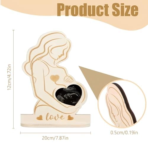 LQIOACU 1 PCS cadeau futur parents cadre empreinte bébé photo grossesse cadre photo pour femme enceinte Echographie à Bébé Photo Ultrasons pour Amie Enceinte Cadre Sonogramme