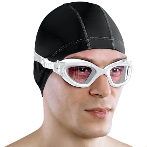 AqtivAqua DX Lunettes de Natation Lunettes Piscine Enfants Adultes Femme Homme (Blanc&Blanc, Clair)