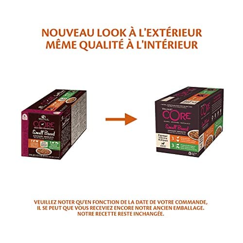 Wellness CORE Small Breed Savoury Medleys, Nourriture Humide Chien, Pâtée pour Chiens de Petite Race, à Haute Teneur en Viande, Farmer Selection Mix, 6 x 85 g