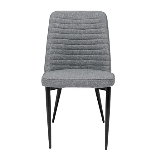 MINCETA Lot de 2 chaises de salle à manger, modernes, avec dossier rembourré, en tissu et lin, pour cuisine, salle à manger, grises