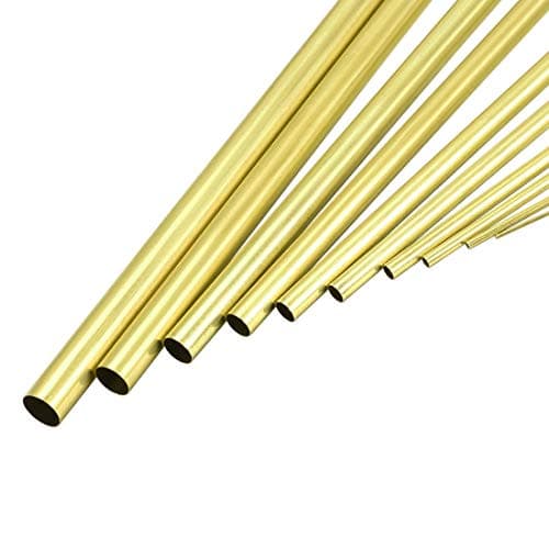 sourcing map Tube Laiton 1mm 2mm 3mm 4mm 5mm 6mm 7mm 8mm 9mm 10mm Diamètre Externe x 0.2mm Paroi Épaisseur 300mm Longueur Sans Couture Rond Tuyau Paquet de 10