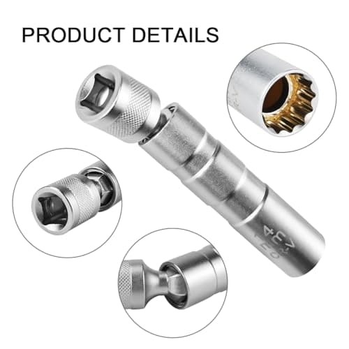 2 Pièces de Cle a Bougie, Douille Bougie 14mm / cle a Bougie 16mm, Outil de Démontage de Bougies, Douille à Bougie Pivotante à Paroi Mince 12 Pans 3/8 Pouces CR-V, Outil Spécial pour Automobiles