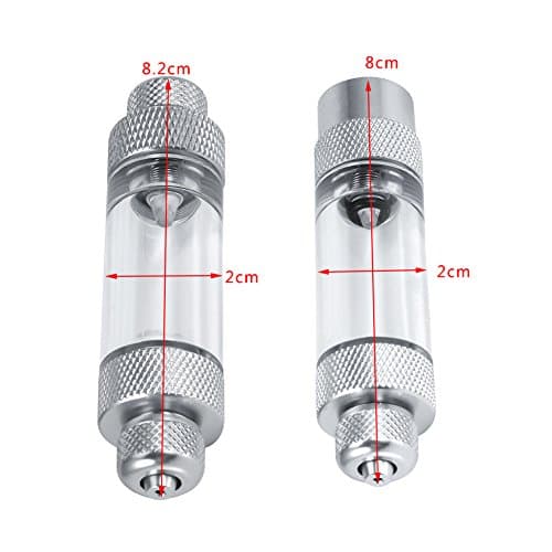 Compteur En Bulle De CO2 En Ligne Aquarium Avec Clapet Anti-Retour En Aluminium Simple Double Tête Non-Retour Bulle Counter Fish Tank Outil ( Double Head )