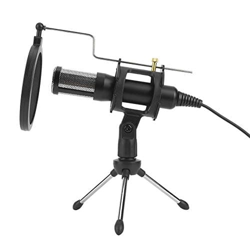 Bewinner1 Kit de Microphone à condensateur Professionnel, Microphone à Prise USB avec trépied Pliable, Micro omnidirectionnel Rotatif à 270 degrés, pour la vidéoconférence de Chant