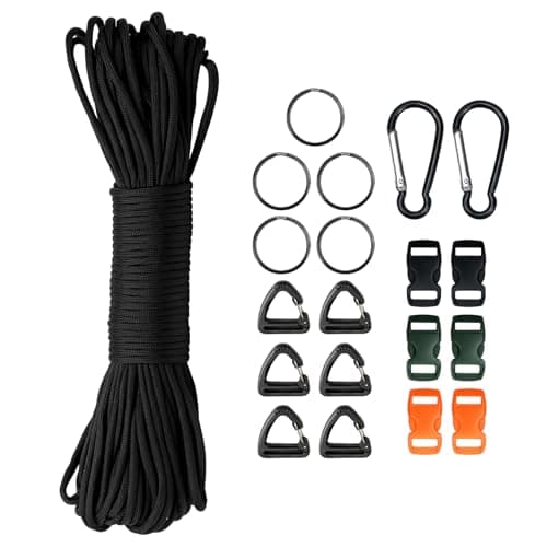98ft/30 Mètres Nylon 4mm Paracorde kit 7 Brins en Nylon Corde Corde Multifonction pour Parachute Bracelet Set de Bracelet Paracord Cordelettes DIY Bracelet (ferreux, 4mm x 30m)