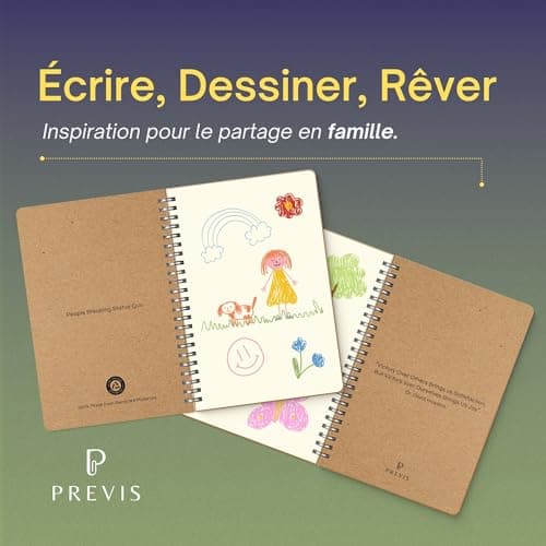 PREVIS X4 Carnet de Notes A5 Feuille Blanche 100% Recyclée - Lot de 4 Petit Cahier de Note A5 avec Anneaux - Idéal pour les Devoirs, le Travail, la Détente et le Déstressage de l'Esprit