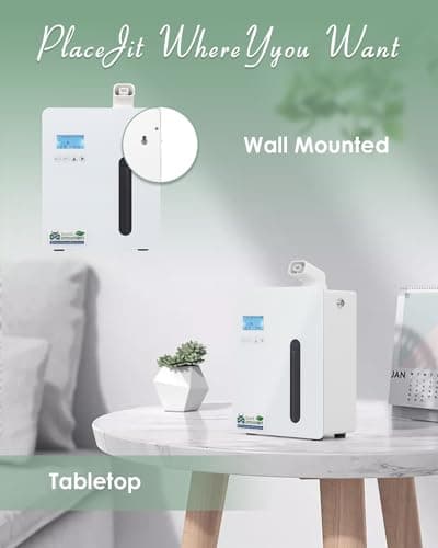 Mxmoonant Diffuseur d'Huiles Essentielles sans Eau, Mural, Couvrant 600-800m3, 300ml Bouteille d'huile, Contrôle d'Application&Timer, HVAC Connectable, pour Bureau, Magasin, Hotel
