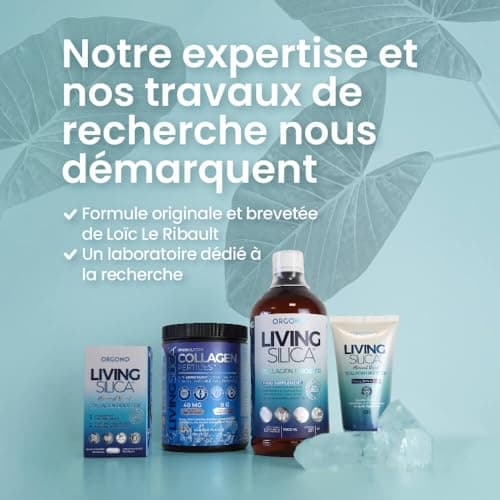 Orgono Living Silica Collagen Booster. Complément de Silicium Liquide pour Stimuler la Production de Collagène Natif. Complément Alimentaire Collagène pour Os et Articulations. 1 000 ml