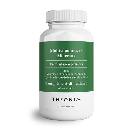 Multivitamine avec 13 ingrédients essentiels de Theonia - Renforce système immunitaire, prévient les carences en vitamines et booste les niveaux d'énergie – Pour hommes et femmes - 60 gélules