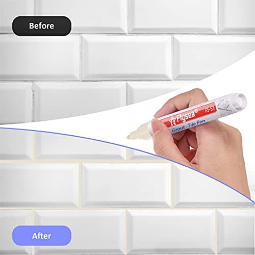 Outus 6 Pièces Stylo de Carrelage Stylo de Restauration de Coulis Mural Marqueur de Réparation Stylo Remplissage de Coulis pour Restauration Coulis de Carrelage Mur Sol Cuisine (Beige)