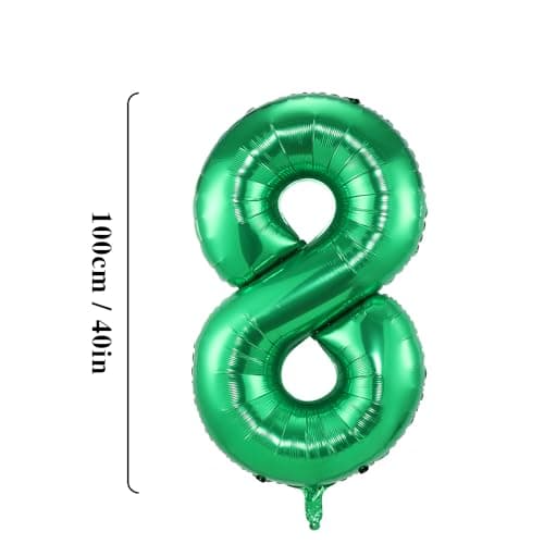 Vert8 Ballon d'anniversaire chiffres 8 ans | vert Ballon Helium 8 ans ballons 40" - Décoration d'anniversaire de 101 cm Deco,Décoration de Ballons Géants pour Mariages Party et Anniversaires Fête