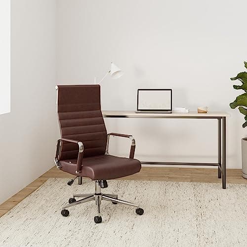 CLP Chaise De Bureau Ergonomique Kolumbus en Similicuir I Fauteuil De Bureau Réglable en Hauteur Pivotant Piètement Mécanisme A Bascule Intégré, Couleur:Bordeaux